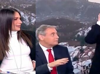 Σούσουρο με την Ανθή Βούλγαρη: Σηκώθηκε από την καρέκλα και ο Χασοπόπουλος και οι τηλεθεατές έπαθαν σοκ με αυτό που φορούσε από κάτω στον 9ο μήνα της εγκυμοσύνης της