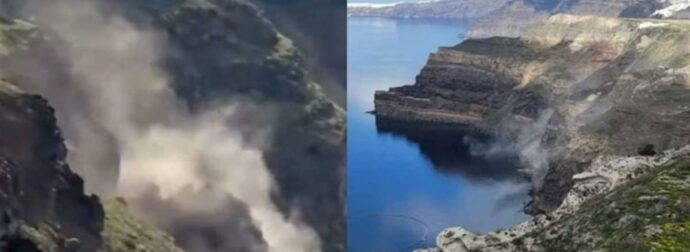 Κατολισθήσεις στη Σαντορίνη λόγω των συνεχών σεισμών: Συγκλονιστικές εικόνες – «Βρυχάται» η γη