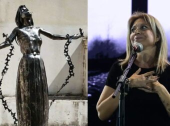 Τέμπη: Γλυπτό για τη Μαρία Καρυστιανού – Οι 57 πεταλούδες και το ραμμένο στόμα