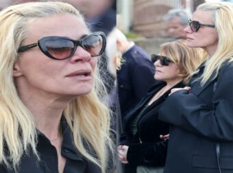 Σε άσχημη κατάσταση η Ζέτα Μακρυπούλια: Κατέρρευσε στη κηδεία της Καίτης Κωνσταντίνου, στο πλευρό της η Βίκυ Σταυροπούλου