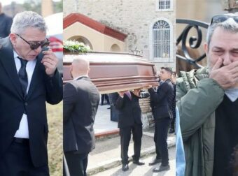 Κηδεία Καίτης Κωνσταντίνου: Σφιχταγκαλιασμένοι με τη μητέρα της οι ηθοποιοί από τα “Εγκλήματα” – Σπάραξαν στο κλάμα