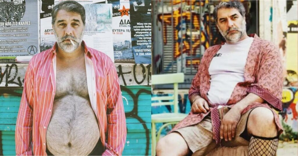 Ο Βασίλης Μπισμπίκης εμφανίστηκε με κόκκινες γόβες, δικτυωτές κάλτσες και ροζ ρόμπα – Χαμός την φώτο που κάνει τον γύρο του διαδικτύου