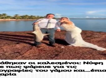 Τρελάθηκαν οι καλεσμένοι: Νύφη έκανε πως ψάρευε για τις φωτογραφίες του γάμου και…έπιασε καρχαρία