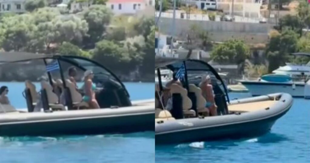 Ελένη Μενεγάκη – Ματέο Παντζόπουλος: Με το πολυτελές σκάφος τους στην Ιθάκη (Βίντεο)