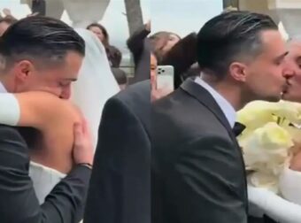 Γάμος Κατσούλη & Ρουμελιώτη: Η συγκίνηση του επιχειρηματία και το παθιασμένο φιλί στην εκκλησία