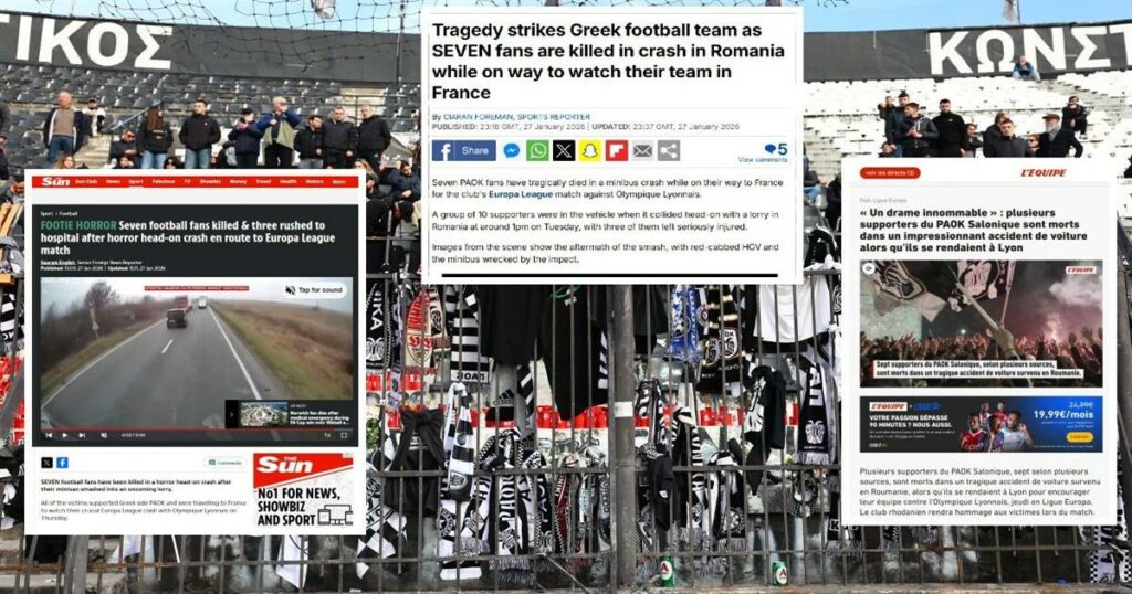 «Μια τραγωδία που ξεπερνά το ποδόσφαιρο»: Πρώτο θέμα στα διεθνή ΜΜΕ η τραγωδία με τους οπαδούς του ΠΑΟΚ