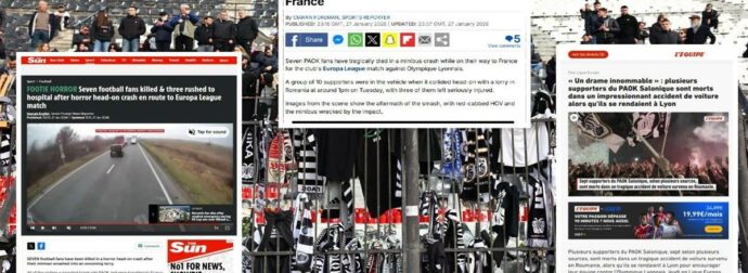 «Μια τραγωδία που ξεπερνά το ποδόσφαιρο»: Πρώτο θέμα στα διεθνή ΜΜΕ η τραγωδία με τους οπαδούς του ΠΑΟΚ