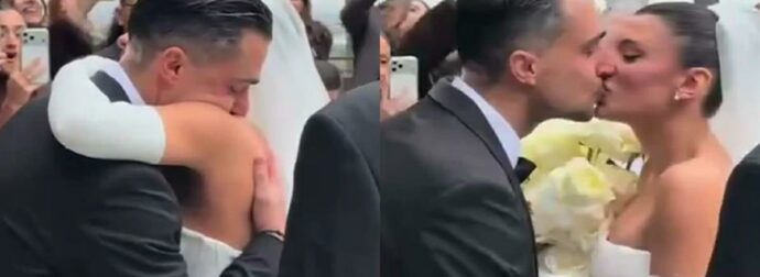 Γάμος Κατσούλη & Ρουμελιώτη: Η συγκίνηση του επιχειρηματία και το παθιασμένο φιλί στην εκκλησία (Βίντεο)