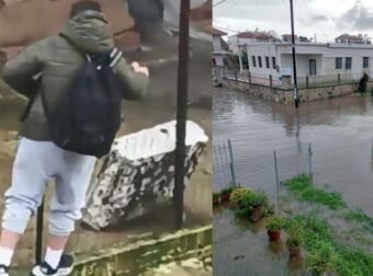 «Επέλαση» της κακοκαιρίας: Πλημμύρισε το Νεοχώρι – Κινδύνευσαν παιδιά που προσπαθούσαν να διασχίσουν τους δρόμους