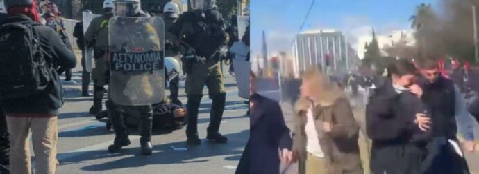 Τέμπη: Μεγάλη ένταση στο Σύνταγμα – Έπεσαν χημικά μετά το συλλαλητήριο