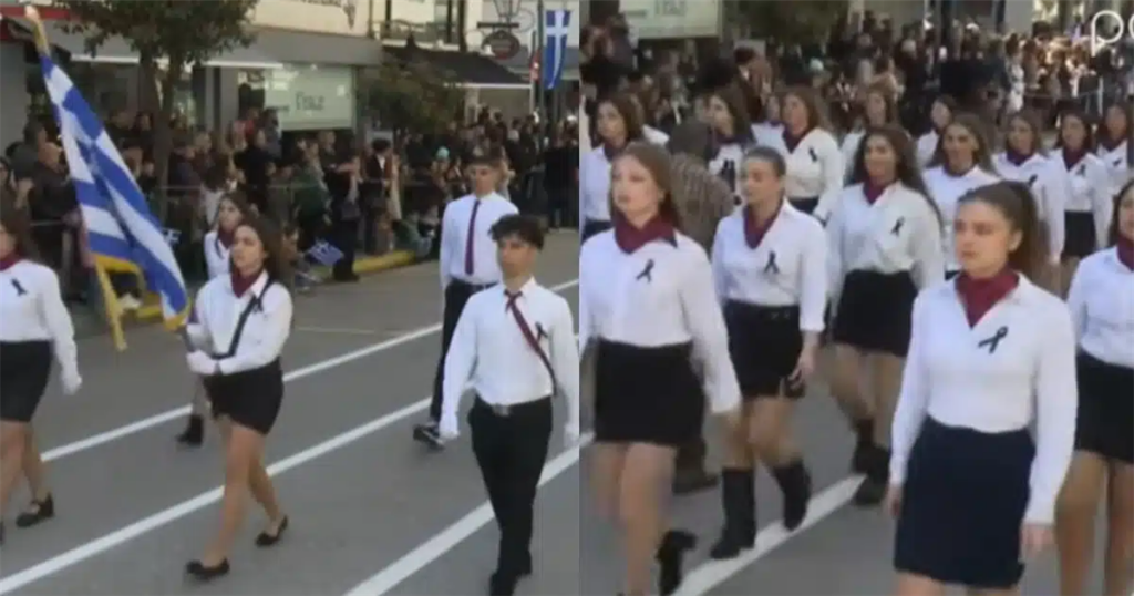 25η Μαρτίου: Παιδιά στον Πύργο παρήλασαν με μαύρες κορδέλες για ένα λόγο που «ραγίζει καρδιές»