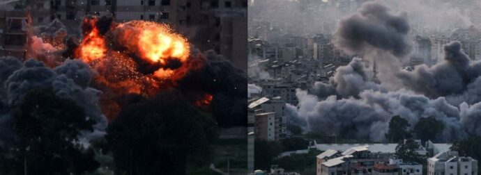 Λίβανος: Η στιγμή που το Ισραήλ βομβαρδίζει τη Βηρυτό και καταρρέουν πολυκατοικίες – Βίντεο «γροθιά στο στομάχι»