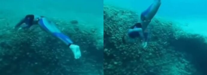 Βίντεο σοκ: Ελεύθερη κατάδυση στο Πηγάδι του Διάβολου στη Βουλιαγμένη από Έλληνα