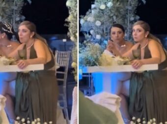 Κατάπιαν και τα… πιρούνια: Νύφη και κουμπάρα ξεσκίζονται στο φαγητό μόλις σχολάει ο… γάμος και γίνονται viral (video)