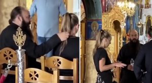 Βίντεο-ντοκουμέντο! Τι έκανε με τον παπά η Βάσω Μαζωνάκη λίγο πριν ξεκινήσει η τελετή για τον αδερφό της, Γιώργο