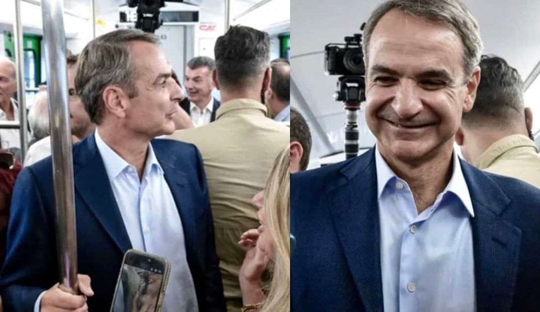 Ο Κυριάκος Μητσοτάκης πήρε τον Ηλεκτρικό - Έκανε δρομολόγιο με τον πρώτο συρμό που εκσυγχρονίστηκε, μίλησε με επιβάτες και τουρίστες
