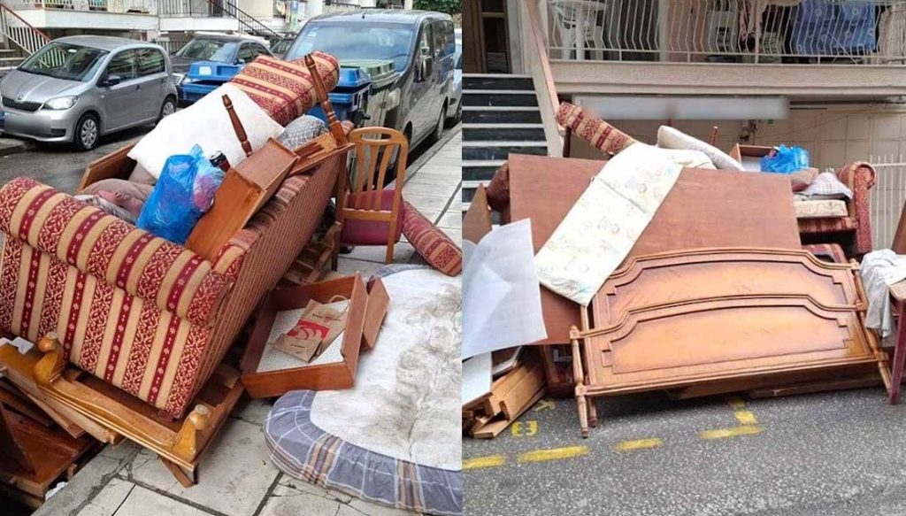 Πέταξε ολόκληρο νοικοκυριό στον δρόμο και στο πεζοδρόμιο και έφαγε γερό πρόστιμο από τον Δήμο
